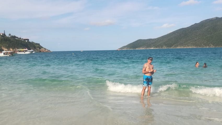 The sandy beach at Praia do Forno Brazil. 