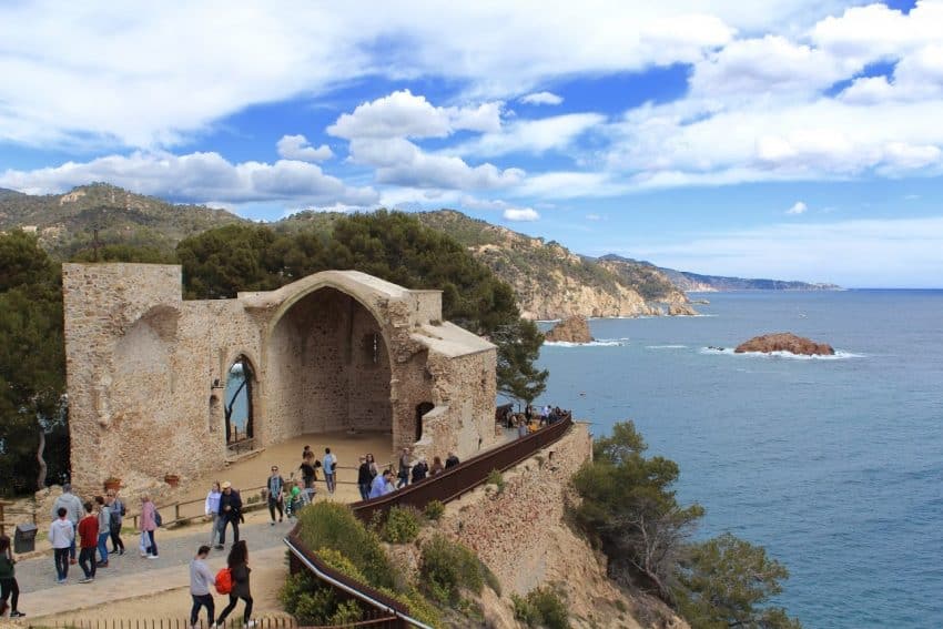 Spain's Costa Brava Offseason 15 A winding path leads sightseers into and up the old, walled-town of Tossa de Mar in a remote section of the Costa Brava.