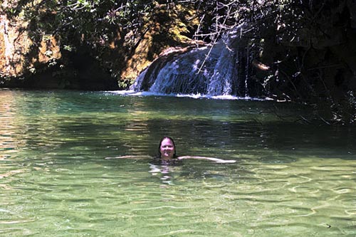Swimming in the river at Salto de Roccio in Trinidad, Cuba