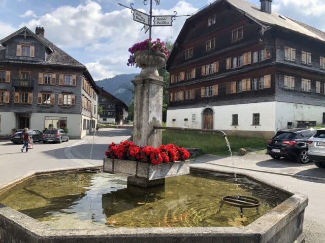 Fountain The center of the village of Schwarzenberg, a farming community in Western Austria.