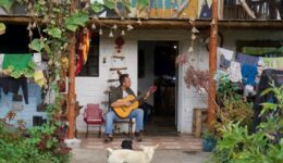 guitar on the porch