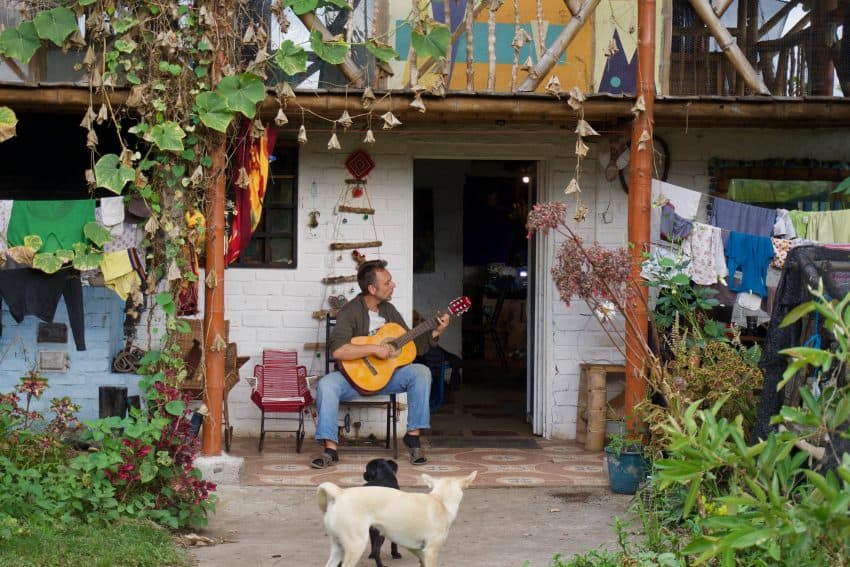 guitar on the porch