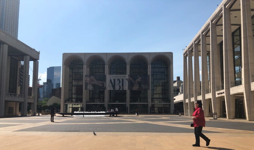 A view of the Lincoln Center Complex from Columbus Avenue. 