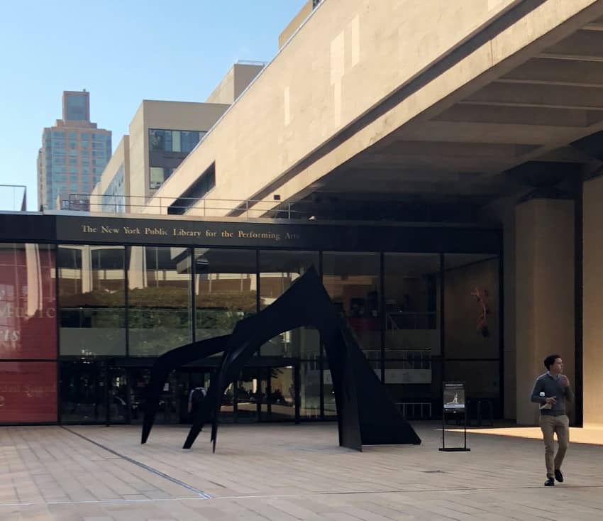 Le Guichet, by Alexander Calder at the entrance to the New York Public Library of Performing Arts