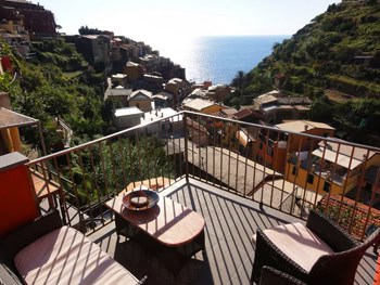 The view from our private veranda in Manarola