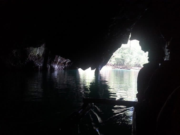 The entrance to the cave from the boat.