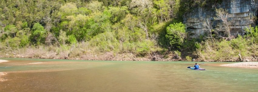 Kayaking the Buffalo River near Harrison, Arkansas. National Park Service photo.