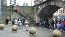 Young dancers at the Tower Gate in Derry. Stephen Hartshorne photos.