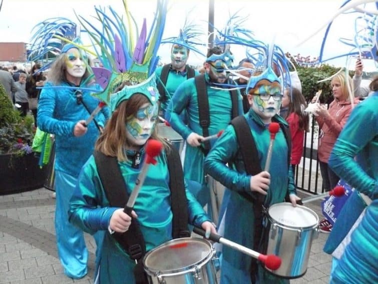 Drummers at the Foyle Maritime Festival