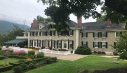 A view of the Lincoln Family Home from the gardens.