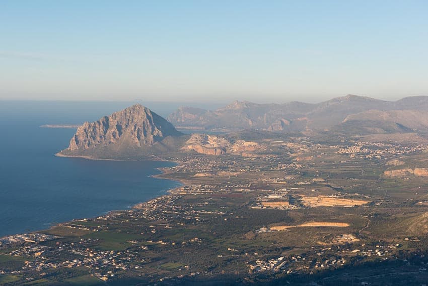 View of Mount Cofuno and Western Sicily from Erice. Heather von Bargen photos.