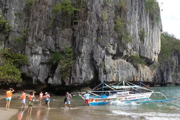 cliffs surrounding the bay