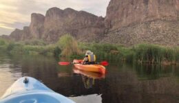 Kayaking the Lower Salt River with high school friend Kristy. Sonja Stark photos.