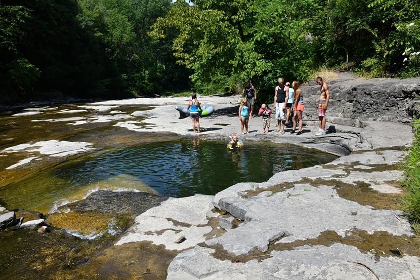 Glacier made swimming hole in Canajoharie near the canal.