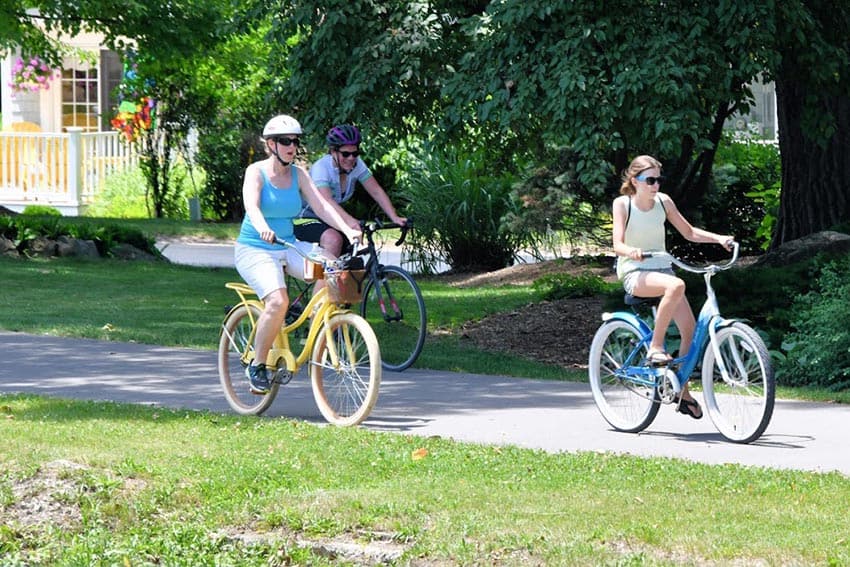 Bike paths beside the canal. 