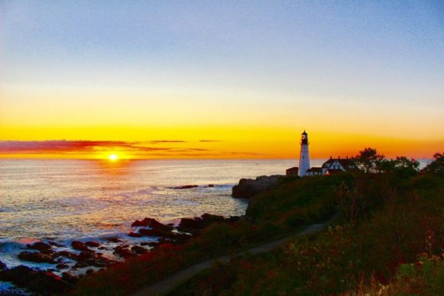 Sunrise at Portland Head Light - photo by Rachael McGrath