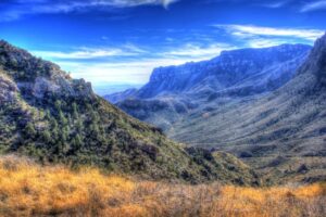 View of the Chisos mountains in Big Bend National Park in west Texas.