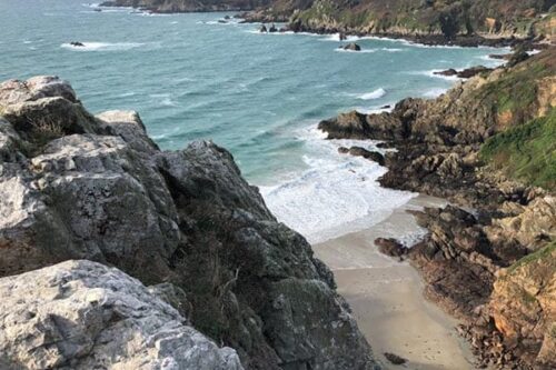 The windy beaches on the Fort George side of Guernsey, located off the coast of France. Max Hartshorne photos.
