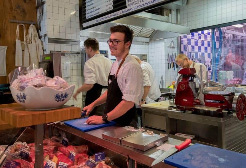 Nase-Maso Nase Maso, a prized butcher shop, is located in an upscale arcade that features various eateries on the first floor and apartments on the upper levels. GoNOMAD Prague