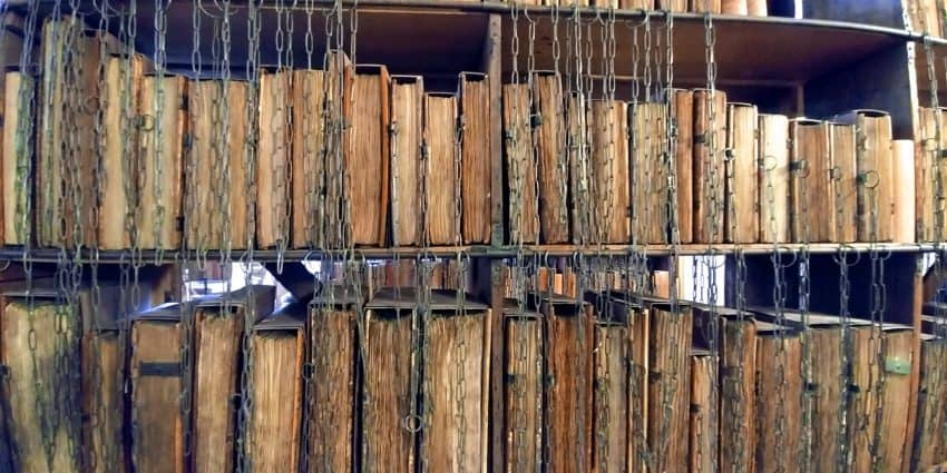 The Chained Library at Hereford Cathedral.