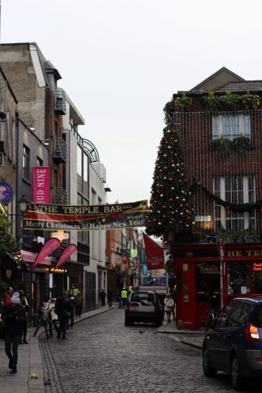 Temple Bar dressed for the holiday season. 
