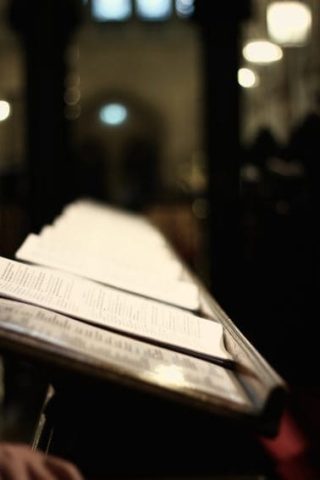 Hymn's along the pews of Christ Church Cathedral.