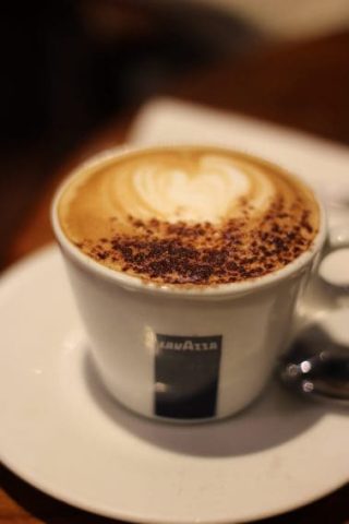 A cappuccino from a small restaurant, Queen of Tarts.