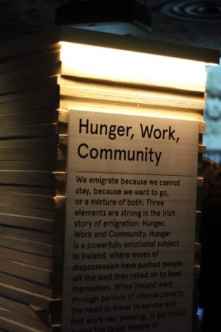 The exhibit room for Hunger, Work, Community, at the Epic Museum.
