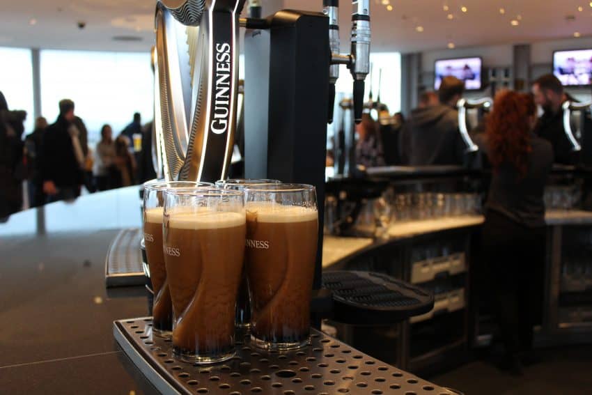 Complementary Guinness poured fresh at Gravity Bar.