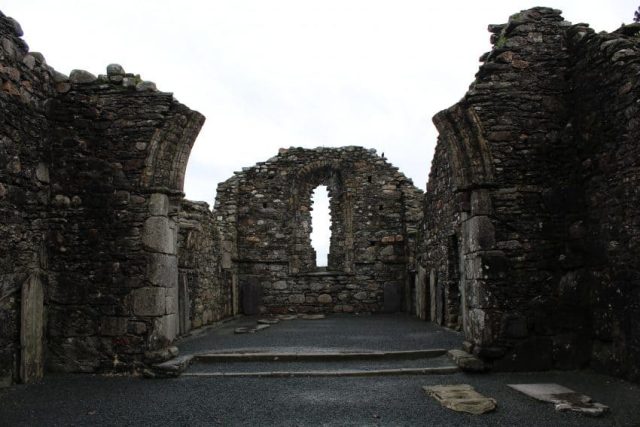 An old monastery at Glendalough, founded by St. Kevin in the 6th century.