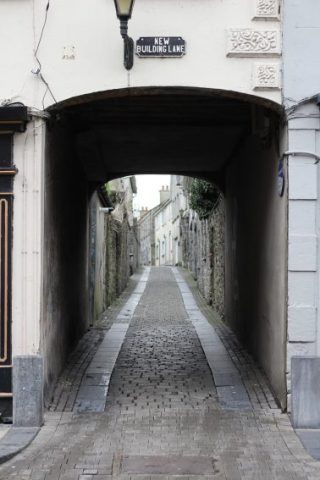 New Building Lane, a picturesque view of the narrow road.