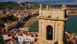 A view from the top of 13th century Peñíscola Castle that is surrounded almost entirely by the Mediterranean Sea. Photo by Olivia Gilmore