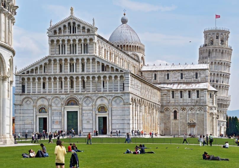 Travelers have the opportunity to spend time at the famous Leaning Tower of Pisa.