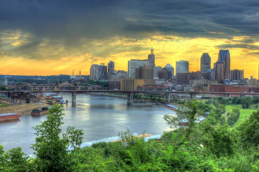 Minneapolis-St. Paul Minnesota skyline.