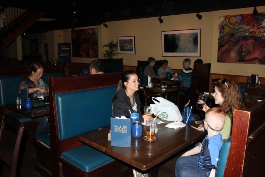 Moon River customers at lunch in dining area of brewery. Savannah GA.