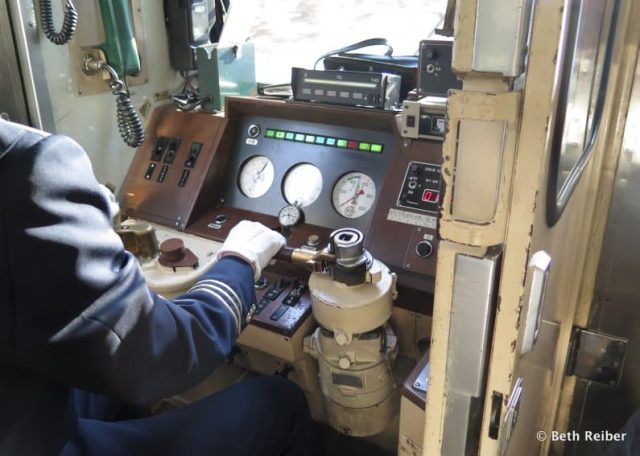 Sanriku Railway’s conductor compartment. Photo by Beth Reiber Japan
