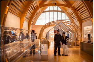 The stunning interior of the Aanischaakamikw Cree Cultural Institute in Quebec City Quebec, Canada.