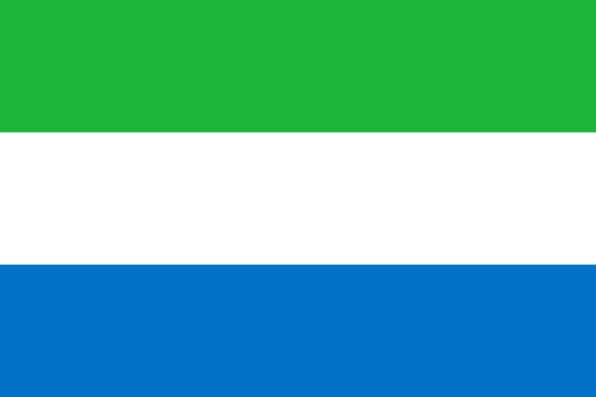 Sierra Leone's flag, which some say remind them of the beach to forest contrast of the country itself. 