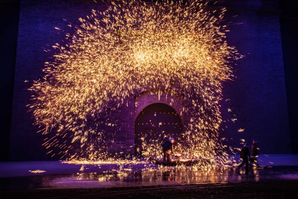 Naunquan, China has Fireworks of Molten Iron 5 Another photo of Da Shu Hua, in China.