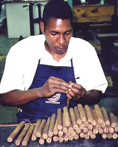 A cigar factory worker in Santiago, Dominican Republic. Jarabacoa
