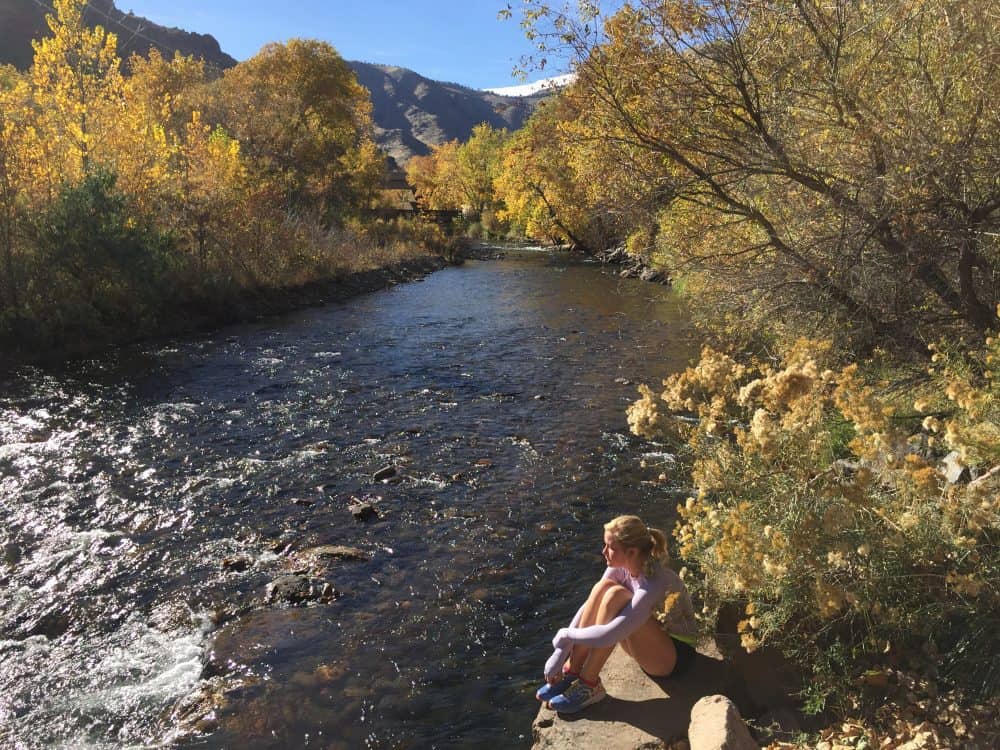 Golden Clear Creek flows through center of town