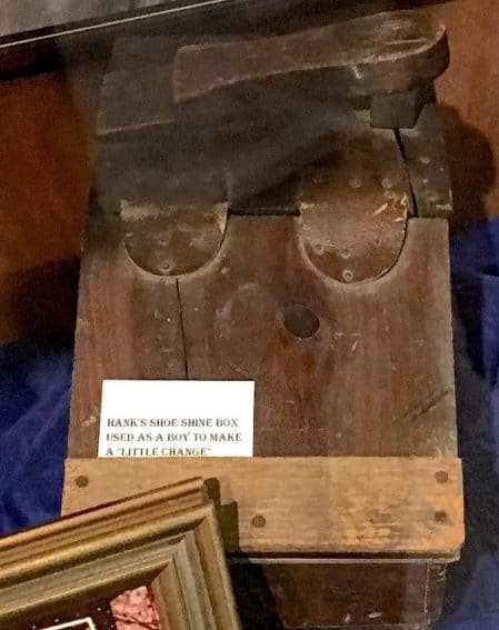 Hank Williams used this shoeshine box to earn money when he was a kid.