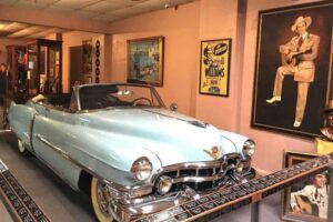 The Cadillac where Hank Williams died is on display in the Hank Williams Museum in Montgomery Alabama.