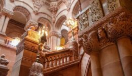 One of the three red Scottish sandstone staircases featured in the Albany Capital tour.