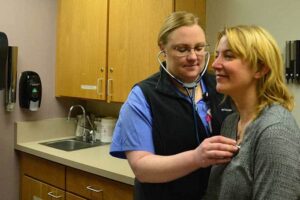 Resident Physician Elsie Haynes of the Copper Mountain clinic provided me with a number of tests including x-rays to help diagnosis my condition.