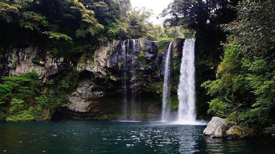 Cheonjeyeon Waterfall is also known as the Pond of Gods.