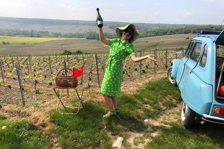 Anna Meteyer celebrates the good life in her vineyards in Aisne, France.
