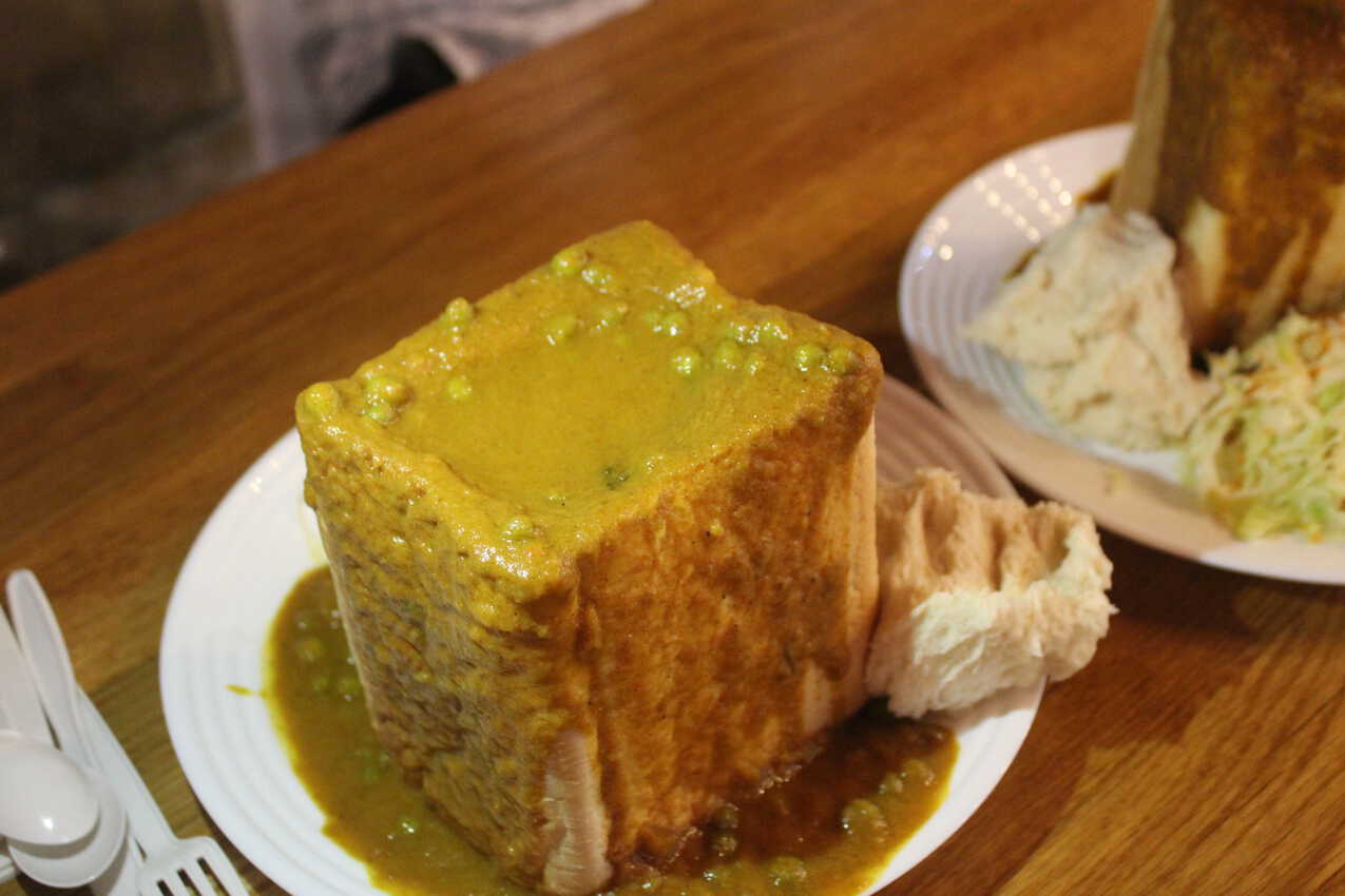 Bunny chow at Eastern Food Bazaar's Bunny Chow.