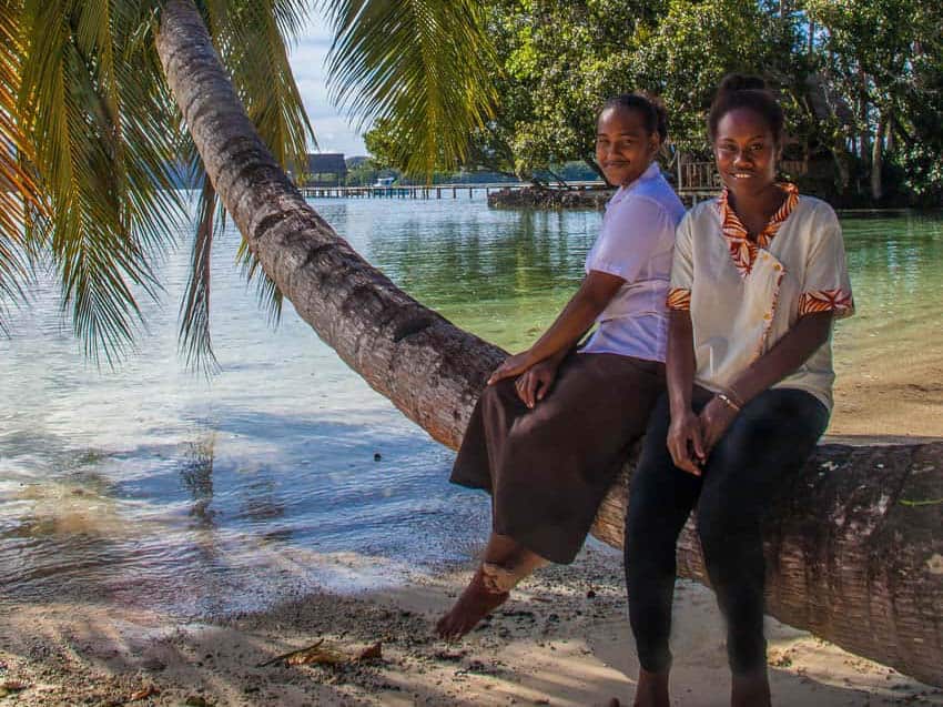 It’s a charmed life on Tavanipupu Isl., in the Solomon Islands, for guests and staff at the only resort off the southeast corner of Guadalcanal. Steve Haggerty photos