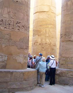 The 134 carved columns in Karnak’s mammoth Hypostyle Hall dwarf mere humans who come to admire them.